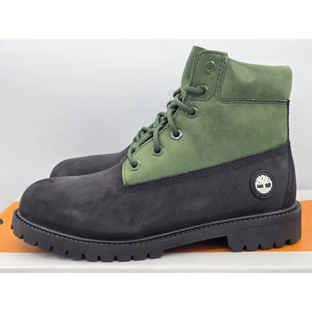 Timberland Boots 6 inch Premium Dark Green Nubuck Kids Youth Junior Sz 6.5 M New